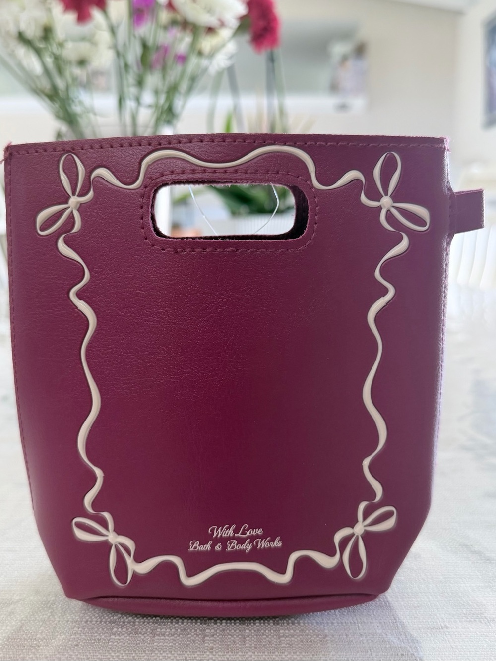 Bath & Body Works Plum Tote with Ivory Trim